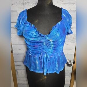 BB Dakota By Steve Madden Sheer Tie Dye Crop Top Sz XL